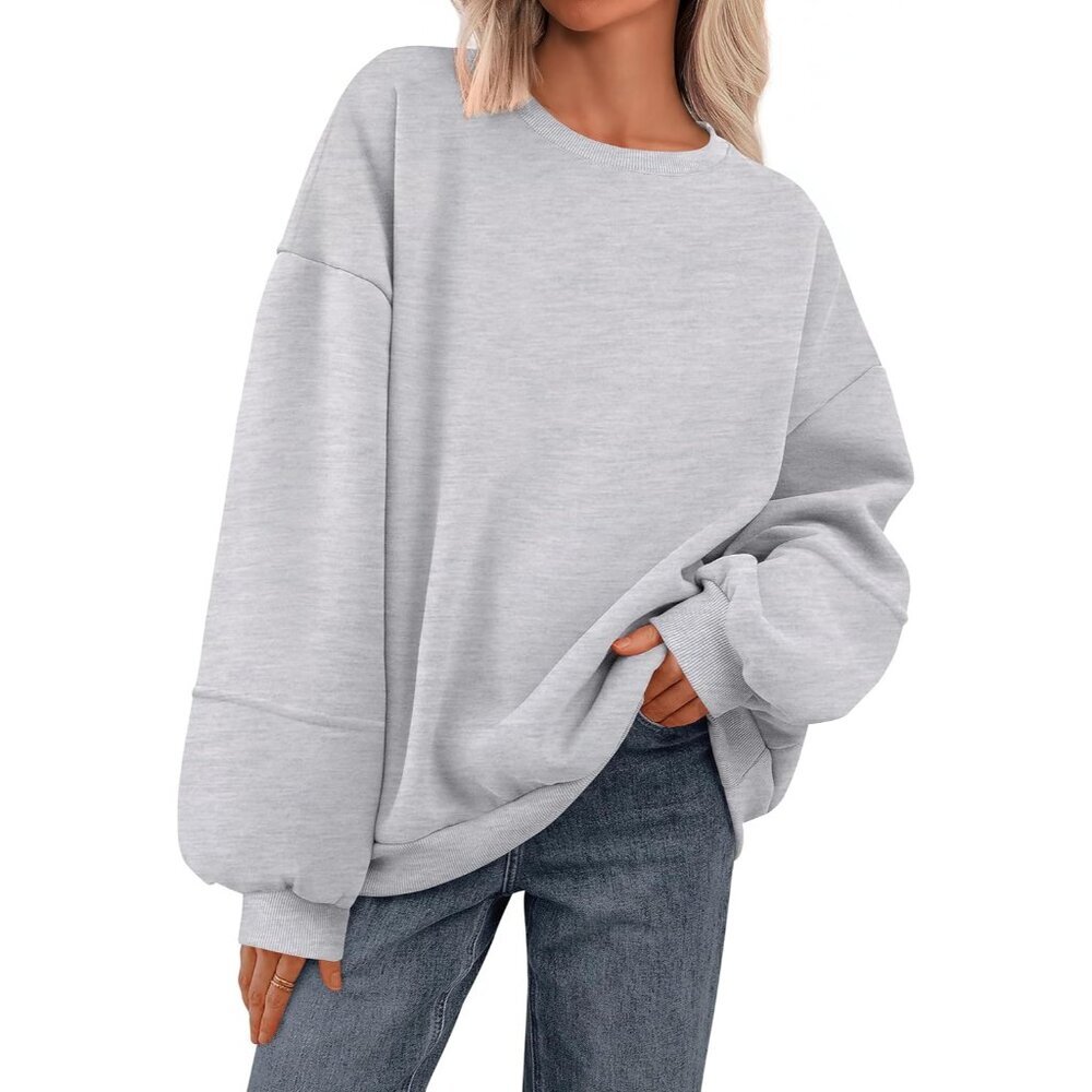 Oversized Womens Sweatshirt Fleece Cotton Blend Long Sleeve Fall Casual